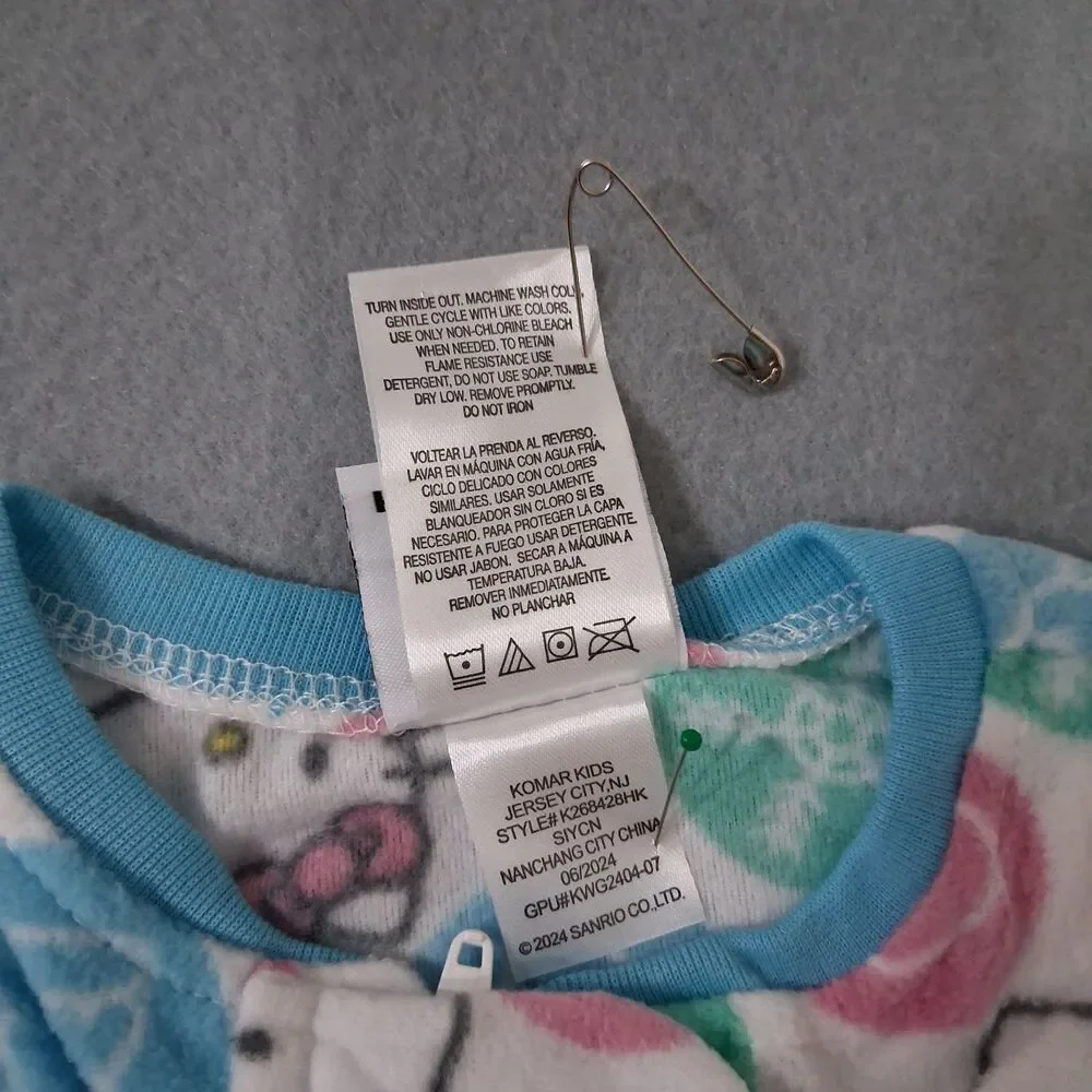 Hello Kitty Sleeper Size 12m Baby Toddler One Piece Footed Pajamas PJs Warm Soft